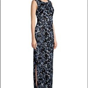 Aidan Mattox Navy Sequin Column Dress mother bride